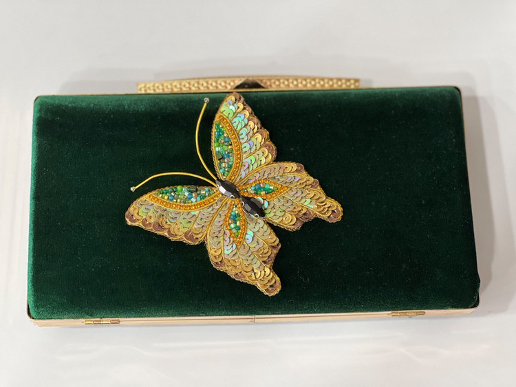 کیف مجلسی دست دوز نارسیس مدل پروانه ای